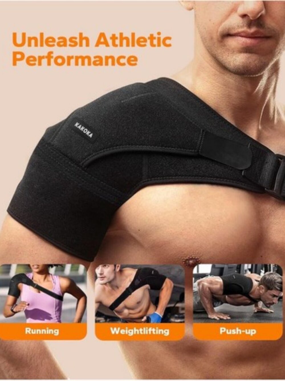 Adult Adjustable Shoulder Brace Compression Stability Support Unisex Men Women - Picture 8 of 9